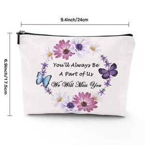 Coworker Leaving Gifts for Coworker Colleagues Boss Best Friends Leader Employee Farewell Gifts Goodbye, Makeup Bags for Retirement Going Away Friendship Appreciation Thank You Her Cosmetic Bag A002