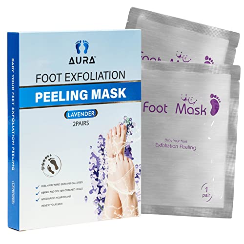 Foot Peel Mask (2 Pack) - Chracked Heel Repair, Dead Skin Remover for Baby Soft Feet - Natural Treatment