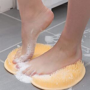 INGVY Dry Brushing Body Brush Reusable Shower Back Scraper Cleaning Brush Foot Wash Mat Multifunction Sucker Wall Mat Rub Foot Arms Body Bathing Tool (Color : Green)