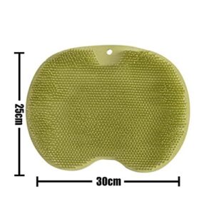 INGVY Dry Brushing Body Brush Reusable Shower Back Scraper Cleaning Brush Foot Wash Mat Multifunction Sucker Wall Mat Rub Foot Arms Body Bathing Tool (Color : Green)