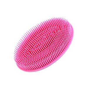 ingvy dry brushing body brush soft silicone body brush bath exfoliating skin suitable for bath shampoo facial massage brush supplies direct sale (size : pink)