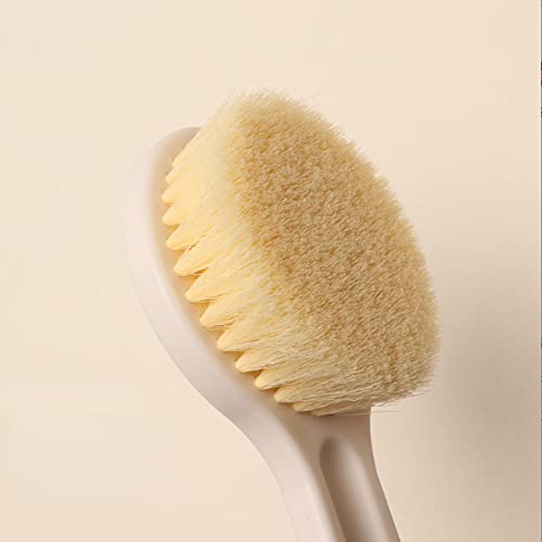 INGVY Dry Brushing Body Brush 1pc Long Handle Bath Brush Soft Body Scrubber Shower Exfoliator Scrub Skin Massager Nylon Cleaning Brush Bathroom Accessories