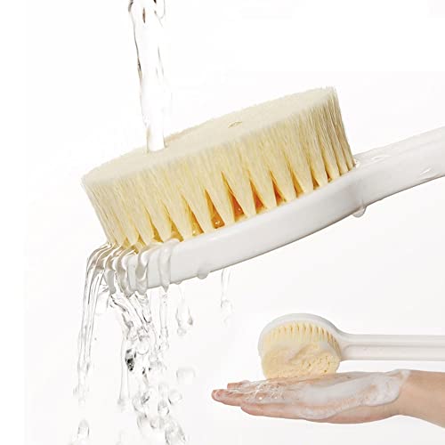 INGVY Dry Brushing Body Brush 1pc Long Handle Bath Brush Soft Body Scrubber Shower Exfoliator Scrub Skin Massager Nylon Cleaning Brush Bathroom Accessories