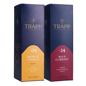 Trapp 3.4 FL Oz Sweet Summer Variety Fragrance Mist, Set of 2 - Includes No. 04 Orange Vanilla and No. 24 Wild Currant, Scented Room Spray