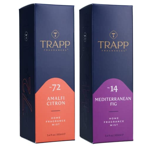 Trapp 3.4 FL Oz Summer Day Variety Fragrance Mist, Set of 2 - Includes No. 72 Amalfi Citron and No. 14 Mediterranean Fig, Scented Room Spray