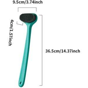 INGVY Dry Brushing Body Brush Improve Skin Health and Beauty Brushing Back Scrubber Gentle Exfoliation Bath Brush Long Handle Handheld Oval Head