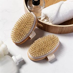 INGVY Dry Brushing Body Brush Natural Bristle Brush Soft Wet Dry Skin Body SPA Brush Bath Massager Home