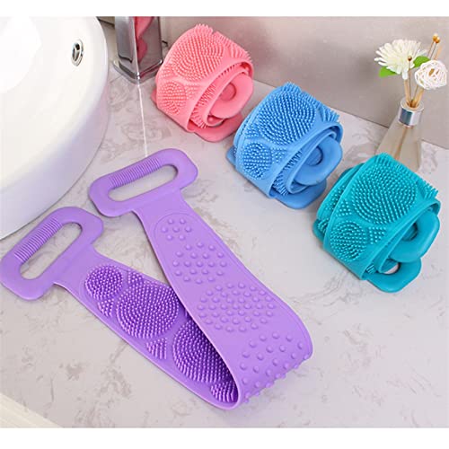 INGVY Dry Brushing Body Brush Body Sponge Silicone Brushes Bath Towels Body Scrubber Rubbing Back Peeling Massage Shower Extended Scrubber Skin Clean Brushes (Color : Green)