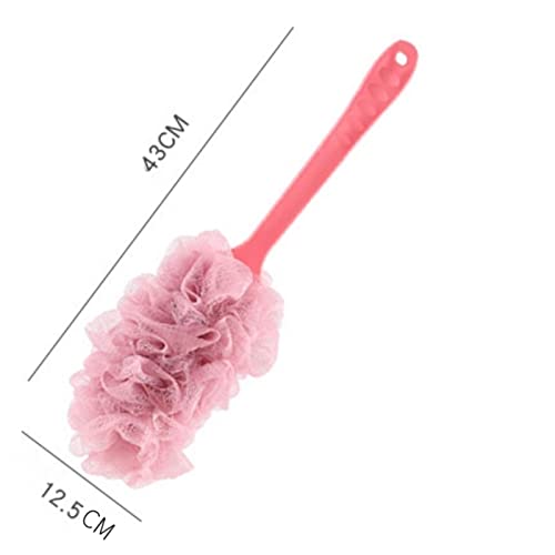 INGVY Dry Brushing Body Brush Long Handle Bath Brush Enlarged Bath Ball Flower Back Scrubber Body Brush Wash Sponge Exfoliating Shower Rich Foam Bath Sponge (Color : Beige)