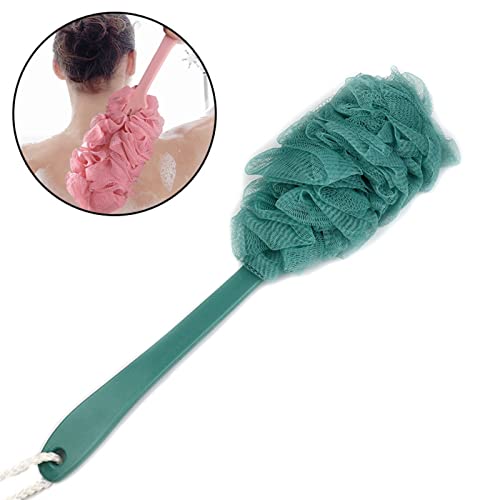 INGVY Dry Brushing Body Brush Long Handle Bath Brush Enlarged Bath Ball Flower Back Scrubber Body Brush Wash Sponge Exfoliating Shower Rich Foam Bath Sponge (Color : Beige)