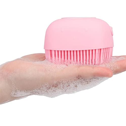 INGVY Dry Brushing Body Brush Bath Brush with Hook Soft Silicone Foot Brush Cleaning Mud Dirt Remover Massage Back Scrub Showers Bubble Non-Toxic Brushes (Color : Yellow)