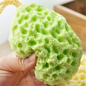 INGVY Dry Brushing Body Brush Bath Sponge Body Exfoliating Massage Soft Bath Ball Skin Care Tool Shower SPA Foam Body Cleansing Brush Body Scrubber (Color : Green)