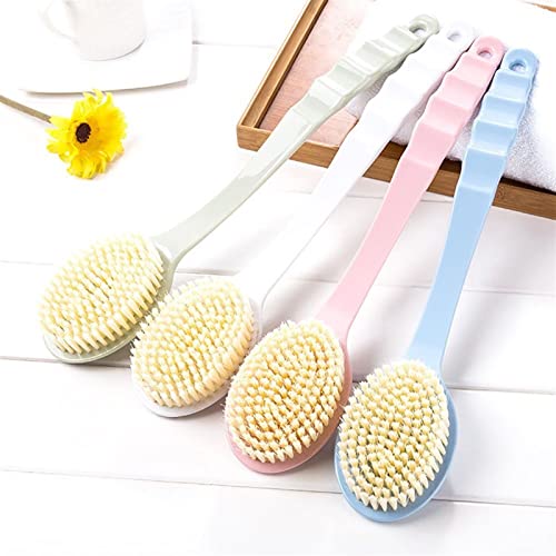 INGVY Dry Brushing Body Brush Bath Brush Body Exfoliating Scrubber Long Handle Body Back Massage Shower SPA Foam Bath Accessories Body Cleansing Brush (Color : Green)