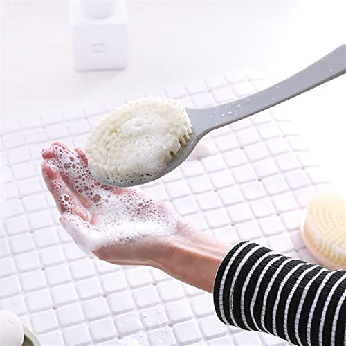 INGVY Dry Brushing Body Brush Bath Brush Body Exfoliating Scrubber Long Handle Body Back Massage Shower SPA Foam Bath Accessories Body Cleansing Brush (Color : Green)