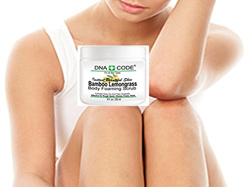 DNA Code-Magic Bamboo Lemongrass Body Foaming Scrub Cleanser,Exfoliate Away, Dirt, Deadcells, Dry Flaky, Dulling Skin