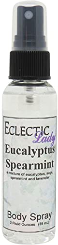 Eclectic Lady Eucalyptus Spearmint Moisturizing Body Spray Original Strength Spear Mint Fragrances, Handcrafted in USA, Paraben-Free, Phthalate-Free Fragrance (2 oz)