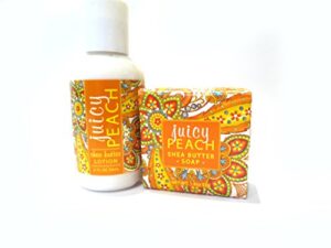 greenwich bay trading co. juicy peach shea butter soap and lotion gift set