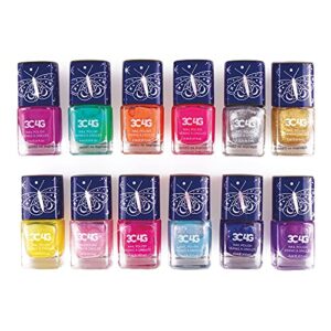 three cheers for girls – celestial 12-pack nail polish tower – nail polish set for girls and teens – includes 12 vibrant colors – non-toxic nail polish for kids – ages 8+