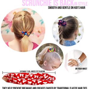 Jojo Siwa Colorful Printed Hair scrunchies Set Silky Satin and Cotton Finish - Count of 4, for Kids Toddler/Little/Big Girls Elastic Hair Band Ponytail Fashion by Her accessories