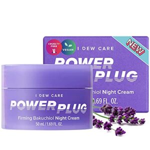 I DEW CARE Power Plug I Natural Retinol Alternative Bakuchiol Firming Night Cream + Peel Lit Citric Acid Peel Pads Bundle