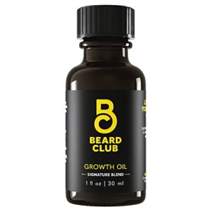 beard club – beard growth oil – grow a thicker fuller beard, fill in patches – healthy natural castor, coconut and avocado beard growth serum to stimulate thicker, fuller, healthier facial hair growth