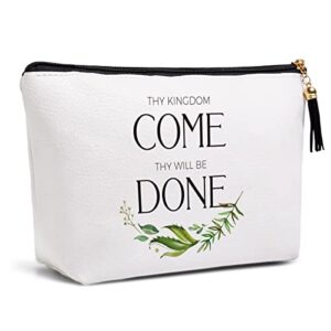 christian gifts for women religious gifts inspirational bible verse scripture christian graduation gifts for her bestie birthday thy kingdom come thy will be done makeup bag travel toiletries bags