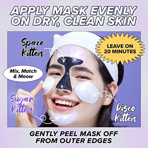 I DEW CARE Let’s Get Sheet Faced Face Sheet Mask Pack + Mini Meow Trio Peel Off Face Mask Set: Hydrating Mask, Illuminating Mask, Exfoliating Mask Bundle