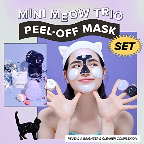 I DEW CARE Let’s Get Sheet Faced Face Sheet Mask Pack + Mini Meow Trio Peel Off Face Mask Set: Hydrating Mask, Illuminating Mask, Exfoliating Mask Bundle