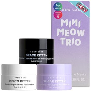 I DEW CARE Let’s Get Sheet Faced Face Sheet Mask Pack + Mini Meow Trio Peel Off Face Mask Set: Hydrating Mask, Illuminating Mask, Exfoliating Mask Bundle