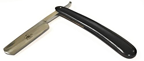 GBS Professional 4pc Straight Razor Shaving Kit - Comes with High Quality Straight Razor with Ebony Wood Handle, Leather case for Travel, Sharpening Stone, and 2" x 22" Leather strop with Swivel Clip