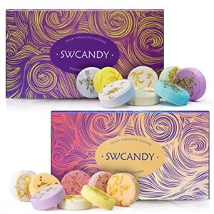 aromatherapy shower steamers christmas gifts set lavender – swcandy 8 pcs bath bombs gifts for women, shower bombs with essential oils relaxation gifts for home spa, melts for women who has everything