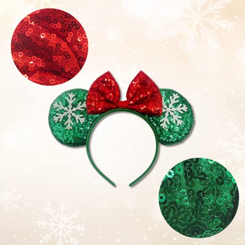 Needzo Christmas Headbands, Festive Holiday Hair Accessory for Women or Girls, One Size Fits Most (Mouse Ears)