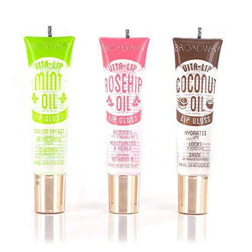 Broadway Vita-Lip Clear Lip Gloss (3PCS - Mint & Coconut & Rosehip Oil)