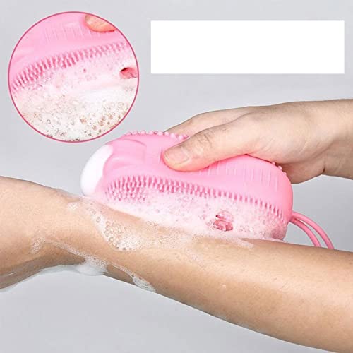 INGVY Dry Brushing Body Brush Silicone Body Scrub Exfoliating Artifact Sponge Bath Brush Double-Sided Bath Brush Adult Universal Bathroom Accessories