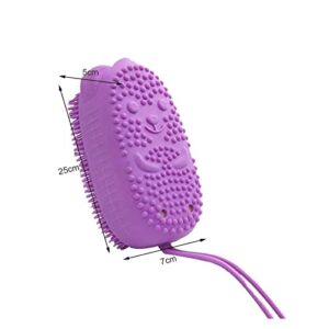 INGVY Dry Brushing Body Brush Silicone Body Scrub Exfoliating Artifact Sponge Bath Brush Double-Sided Bath Brush Adult Universal Bathroom Accessories