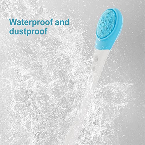 INGVY Dry Brushing Body Brush Electric Brush with Long Handle Rotatablcze Showering Waterproof Body Washing Tool Double Side Brushes Accessory (Color : Blue)