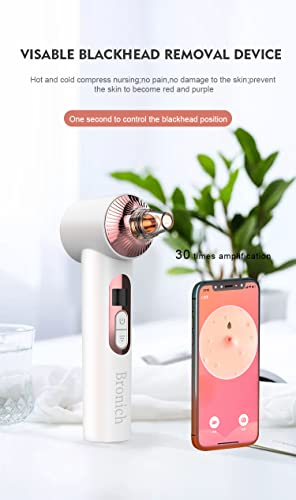 Bronich FDA Certified-Newest Blackhead Remover Pore Vacuum with 30X HD Camera,Deep Pore Cleaner and Blackhead Extractor with 5 Adjustable Suction Levels,USB Rechargeable for Women-Men Skin Care