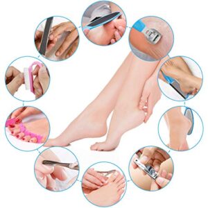 EAONE Professional Pedicure Tools Set, 20 in 1 Foot Files Callus Remover for Feet, Stainless Steel Foot Scrubber Rasp Heel Dead Skin Removal Pedicure Kit for Women and Men Foot Care at Home and Salon