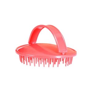 ingvy dry brushing body brush silicone head body scalp massage brush comb shampoo hair washing comb shower brush bath spa anti-dandruff shampoo (color : red)