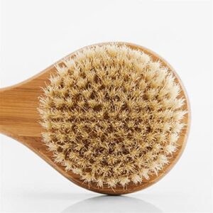 INGVY Dry Brushing Body Brush Natural Wooden Long Handle Bathing Bristle Brush Body and Back Scrubber Massager Shower Brush Skin Spa for Shower Cleaning