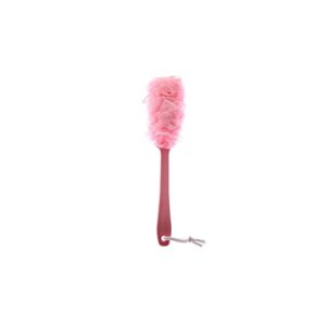 ingvy dry brushing body brush 1pc soft mesh long handle back brush exfoliating sponge scrubber hanging loofah cleaner body bath shower bathroom supplies (color : pink)