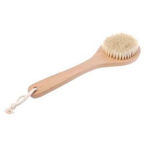 ingvy dry brushing body brush wooden handle natural bristle dry skin exfoliation body brush massager dropshipping