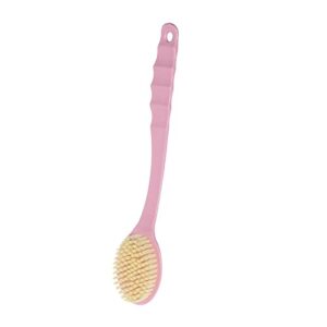 ingvy dry brushing body brush long handle bath massage brushes bathroom back brush shower rubbing soft hair bath brush body (color : pink)