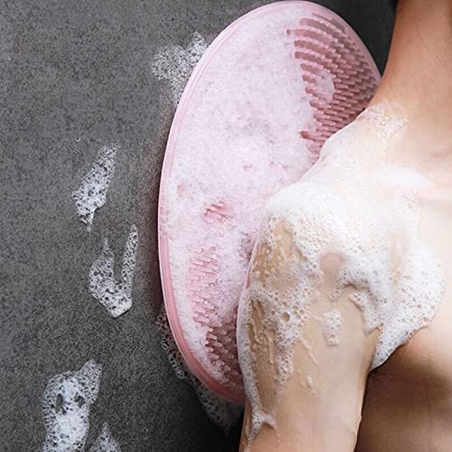 INGVY Dry Brushing Body Brush Strong Suction Cup Nonslip Silicon Silicone Bath Massage Pad Scrub Foot Skin Artifact Clean Shower Back Pad Accessories to