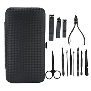 12pcs manicure set, stainless steel high hardness good toughness mens grooming kit, easy to carry wear resistance pedicure kit, for nail file polish