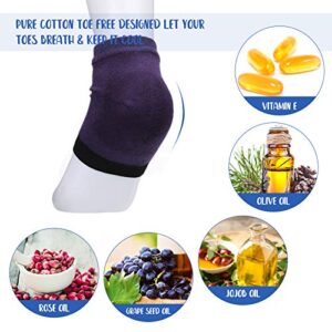 12 Pairs Cotton Heel Moisturizing Socks Open Toe Socks Cracked Gel Heel Socks Foot Toeless Heel Repair Socks for Women Girls Dry Hard Cracked Feet (Bright Color)