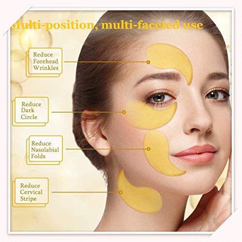 JUYOU 30Pairs 24K-Gold Collagen Eye Mask, Eye Pads, Eye Patch For Anti-wrinkles, Puffy Eyes, Dark Circles, Fine Lines Treatment, Gel Eye Pads, Under Eye Patches (Gold)