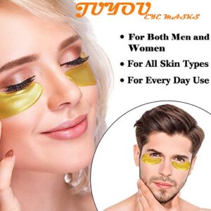 JUYOU 30Pairs 24K-Gold Collagen Eye Mask, Eye Pads, Eye Patch For Anti-wrinkles, Puffy Eyes, Dark Circles, Fine Lines Treatment, Gel Eye Pads, Under Eye Patches (Gold)