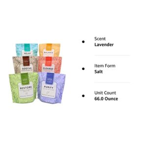 Life Is Calm Epsom Salt Spa 6-Pack l Dissolvable Therapy Formulas for Bath (Restore, Clense, Relax, Balance, Purify & Soothe)