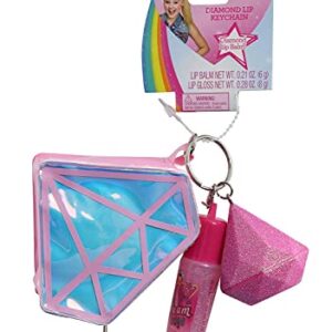 JoJo Siwa Diamond Lip Keychain Gloss, Balm and Coin Purse, Pink, Blue, One_Size